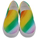 Red Yellow White Pink Green Blue Rainbow Color Mix Men s Canvas Slip Ons View1