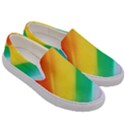 Red Yellow White Pink Green Blue Rainbow Color Mix Men s Canvas Slip Ons View3