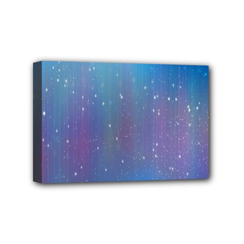 Rain Star Planet Galaxy Blue Sky Purple Blue Mini Canvas 6  X 4 