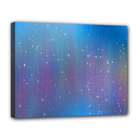 Rain Star Planet Galaxy Blue Sky Purple Blue Canvas 14  X 11 