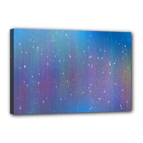 Rain Star Planet Galaxy Blue Sky Purple Blue Canvas 18  X 12 