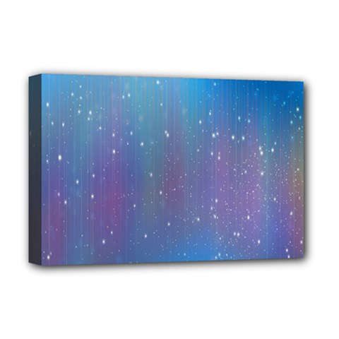 Rain Star Planet Galaxy Blue Sky Purple Blue Deluxe Canvas 18  X 12  