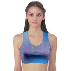 Rain Star Planet Galaxy Blue Sky Purple Blue Sports Bra