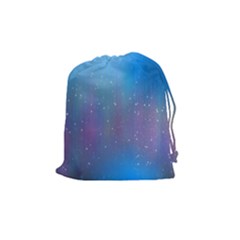 Rain Star Planet Galaxy Blue Sky Purple Blue Drawstring Pouches (medium)  by Mariart