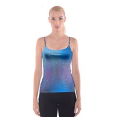 Rain Star Planet Galaxy Blue Sky Purple Blue Spaghetti Strap Top