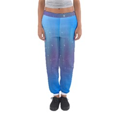 Rain Star Planet Galaxy Blue Sky Purple Blue Women s Jogger Sweatpants by Mariart