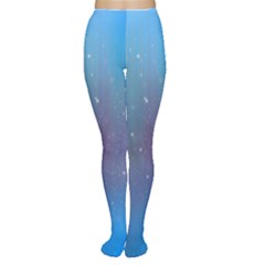 Rain Star Planet Galaxy Blue Sky Purple Blue Women s Tights by Mariart