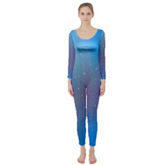 Rain Star Planet Galaxy Blue Sky Purple Blue Long Sleeve Catsuit by Mariart