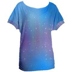 Rain Star Planet Galaxy Blue Sky Purple Blue Women s Oversized Tee by Mariart