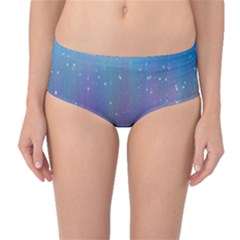 Rain Star Planet Galaxy Blue Sky Purple Blue Mid-waist Bikini Bottoms