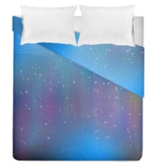 Rain Star Planet Galaxy Blue Sky Purple Blue Duvet Cover Double Side (queen Size)