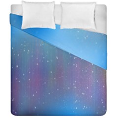 Rain Star Planet Galaxy Blue Sky Purple Blue Duvet Cover Double Side (california King Size)