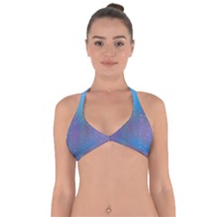 Rain Star Planet Galaxy Blue Sky Purple Blue Halter Neck Bikini Top