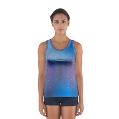 Rain Star Planet Galaxy Blue Sky Purple Blue Sport Tank Top 