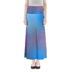 Rain Star Planet Galaxy Blue Sky Purple Blue Full Length Maxi Skirt