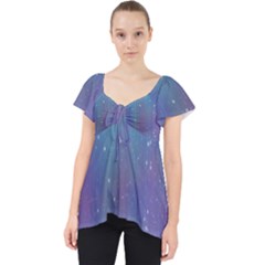 Rain Star Planet Galaxy Blue Sky Purple Blue Lace Front Dolly Top