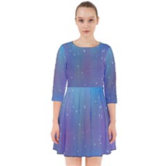 Rain Star Planet Galaxy Blue Sky Purple Blue Smock Dress