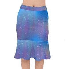 Rain Star Planet Galaxy Blue Sky Purple Blue Mermaid Skirt by Mariart