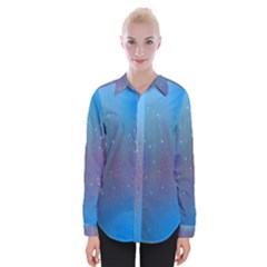 Rain Star Planet Galaxy Blue Sky Purple Blue Womens Long Sleeve Shirt