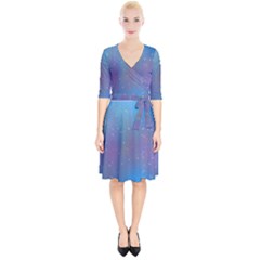 Rain Star Planet Galaxy Blue Sky Purple Blue Wrap Up Cocktail Dress