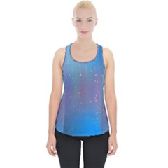 Rain Star Planet Galaxy Blue Sky Purple Blue Piece Up Tank Top