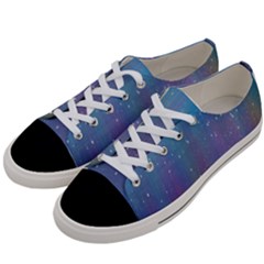 Rain Star Planet Galaxy Blue Sky Purple Blue Women s Low Top Canvas Sneakers