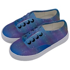 Rain Star Planet Galaxy Blue Sky Purple Blue Kids  Classic Low Top Sneakers by Mariart