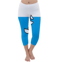 Ship Sea Beack Sun Blue Sky White Water Capri Winter Leggings  by Mariart