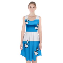 Ship Sea Beack Sun Blue Sky White Water Racerback Midi Dress by Mariart