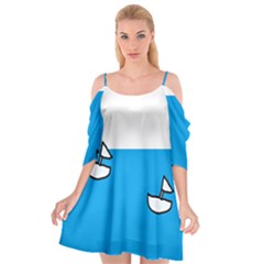 Ship Sea Beack Sun Blue Sky White Water Cutout Spaghetti Strap Chiffon Dress by Mariart