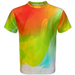 Red Yellow Green Blue Rainbow Color Mix Men s Cotton Tee by Mariart