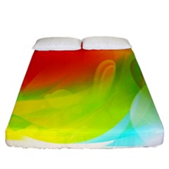 Red Yellow Green Blue Rainbow Color Mix Fitted Sheet (king Size) by Mariart