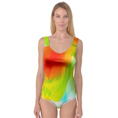 Red Yellow Green Blue Rainbow Color Mix Princess Tank Leotard  by Mariart