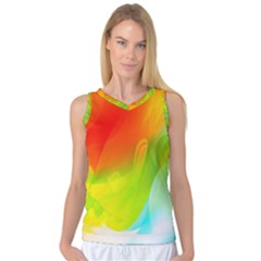 Red Yellow Green Blue Rainbow Color Mix Women s Basketball Tank Top