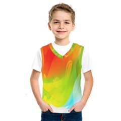 Red Yellow Green Blue Rainbow Color Mix Kids  Sportswear by Mariart