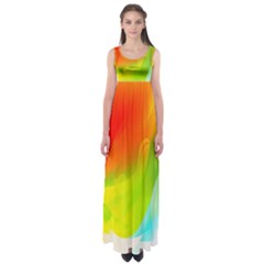 Red Yellow Green Blue Rainbow Color Mix Empire Waist Maxi Dress