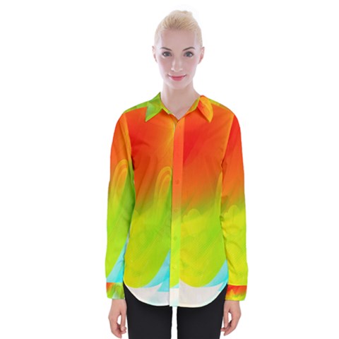 Red Yellow Green Blue Rainbow Color Mix Womens Long Sleeve Shirt by Mariart