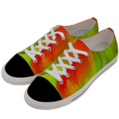 Red Yellow Green Blue Rainbow Color Mix Women s Low Top Canvas Sneakers