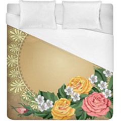 Rose Sunflower Star Floral Flower Frame Green Leaf Duvet Cover (king Size)