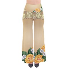 Rose Sunflower Star Floral Flower Frame Green Leaf Pants