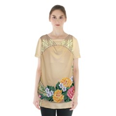 Rose Sunflower Star Floral Flower Frame Green Leaf Skirt Hem Sports Top