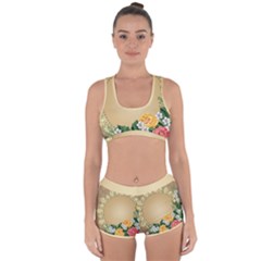 Rose Sunflower Star Floral Flower Frame Green Leaf Racerback Boyleg Bikini Set