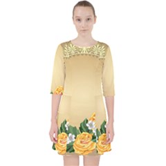 Rose Sunflower Star Floral Flower Frame Green Leaf Pocket Dress