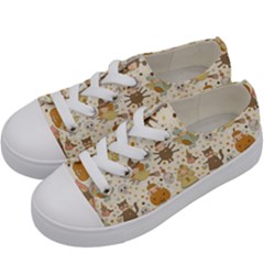 Sinister Helloween Cat Pumkin Bat Ghost Polka Dots Vampire Bone Skull Kids  Low Top Canvas Sneakers