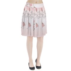 Simple Flower Polka Dots Pink Pleated Skirt by Mariart