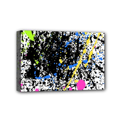 Spot Paint Pink Black Green Yellow Blue Sexy Mini Canvas 6  X 4 