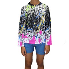 Spot Paint Pink Black Green Yellow Blue Sexy Kids  Long Sleeve Swimwear by Mariart