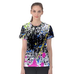 Spot Paint Pink Black Green Yellow Blue Sexy Women s Sport Mesh Tee