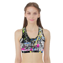 Spot Paint Pink Black Green Yellow Blue Sexy Sports Bra With Border by Mariart