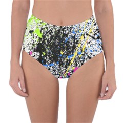 Spot Paint Pink Black Green Yellow Blue Sexy Reversible High-waist Bikini Bottoms